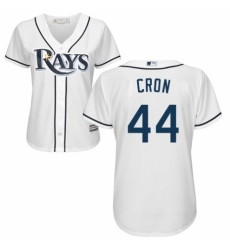 Women's Majestic Tampa Bay Rays #44 C. J. Cron Authentic White Home Cool Base MLB Jersey