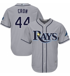Youth Majestic Tampa Bay Rays #44 C. J. Cron Replica Grey Road Cool Base MLB Jersey