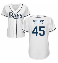 Women's Majestic Tampa Bay Rays #45 Jesus Sucre Replica White Home Cool Base MLB Jersey