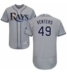 Men's Majestic Tampa Bay Rays #49 Jonny Venters Grey Road Flex Base Authentic Collection MLB Jersey