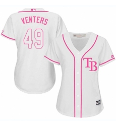 Women's Majestic Tampa Bay Rays #49 Jonny Venters Authentic White Fashion Cool Base MLB Jersey