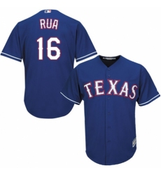 Men's Majestic Texas Rangers #16 Ryan Rua Replica Royal Blue Alternate 2 Cool Base MLB Jersey