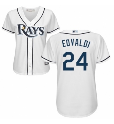 Women's Majestic Tampa Bay Rays #24 Nathan Eovaldi Authentic White Home Cool Base MLB Jersey