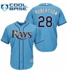 Men's Majestic Tampa Bay Rays #28 Daniel Robertson Replica Light Blue Alternate 2 Cool Base MLB Jersey