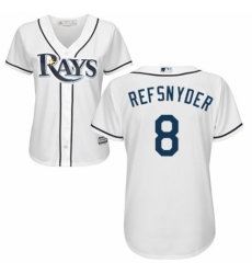 Women's Majestic Tampa Bay Rays #8 Rob Refsnyder Replica White Home Cool Base MLB Jersey