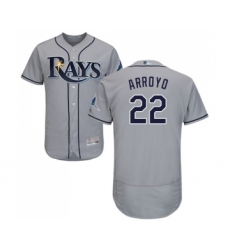 Men's Tampa Bay Rays #22 Christian Arroyo Grey Road Flex Base Authentic Collection Baseball Jersey