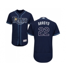 Men's Tampa Bay Rays #22 Christian Arroyo Navy Blue Alternate Flex Base Authentic Collection Baseball Jersey