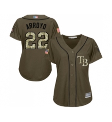 Women's Tampa Bay Rays #22 Christian Arroyo Authentic Green Salute to Service Baseball Jersey