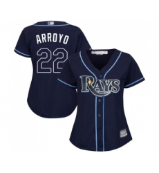 Women's Tampa Bay Rays #22 Christian Arroyo Replica Navy Blue Alternate Cool Base Baseball Jersey