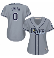 Women's Majestic Tampa Bay Rays #0 Mallex Smith Authentic Grey Road Cool Base MLB Jersey