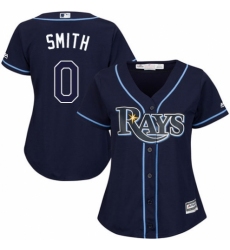 Women's Majestic Tampa Bay Rays #0 Mallex Smith Authentic Navy Blue Alternate Cool Base MLB Jersey
