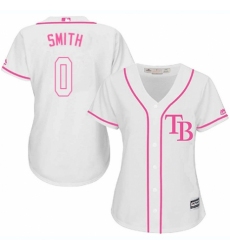 Women's Majestic Tampa Bay Rays #0 Mallex Smith Authentic White Fashion Cool Base MLB Jersey