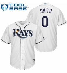 Youth Majestic Tampa Bay Rays #0 Mallex Smith Replica White Home Cool Base MLB Jersey