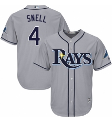 Youth Majestic Tampa Bay Rays #4 Blake Snell Replica Grey Road Cool Base MLB Jersey