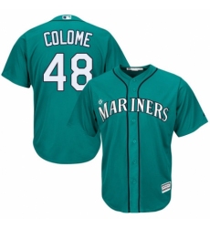 Men's Majestic Seattle Mariners #48 Alex Colome Replica Teal Green Alternate Cool Base MLB Jersey