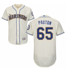 Men's Majestic Seattle Mariners #65 James Paxton Cream Alternate Flex Base Authentic Collection MLB Jersey