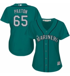 Women's Majestic Seattle Mariners #65 James Paxton Replica Teal Green Alternate Cool Base MLB Jersey