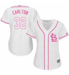 Women's Majestic St. Louis Cardinals #32 Steve Carlton Replica White Fashion Cool Base MLB Jersey