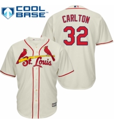 Youth Majestic St. Louis Cardinals #32 Steve Carlton Authentic Cream Alternate Cool Base MLB Jersey