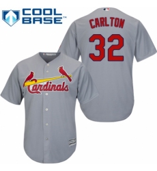 Youth Majestic St. Louis Cardinals #32 Steve Carlton Replica Grey Road Cool Base MLB Jersey