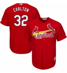 Youth Majestic St. Louis Cardinals #32 Steve Carlton Replica Red Alternate Cool Base MLB Jersey