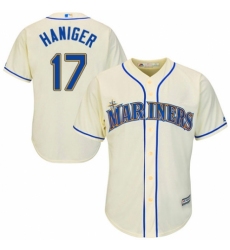 Youth Majestic Seattle Mariners #17 Mitch Haniger Authentic Cream Alternate Cool Base MLB Jersey