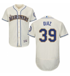 Men's Majestic Seattle Mariners #39 Edwin Diaz Cream Alternate Flex Base Authentic Collection MLB Jersey