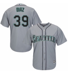 Youth Majestic Seattle Mariners #39 Edwin Diaz Replica Grey Road Cool Base MLB Jersey
