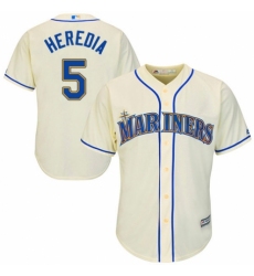 Youth Majestic Seattle Mariners #5 Guillermo Heredia Authentic Cream Alternate Cool Base MLB Jersey