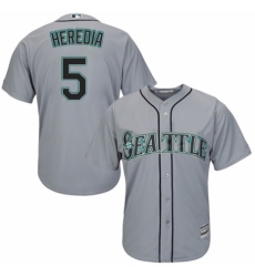 Youth Majestic Seattle Mariners #5 Guillermo Heredia Replica Grey Road Cool Base MLB Jersey