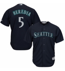 Youth Majestic Seattle Mariners #5 Guillermo Heredia Replica Navy Blue Alternate 2 Cool Base MLB Jersey