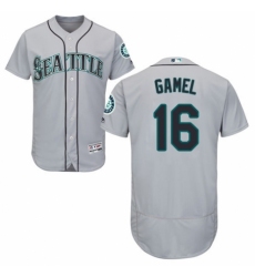 Men's Majestic Seattle Mariners #16 Ben Gamel Grey Road Flex Base Authentic Collection MLB Jersey