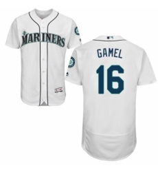 Men's Majestic Seattle Mariners #16 Ben Gamel White Home Flex Base Authentic Collection MLB Jersey