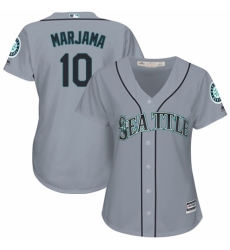 Women's Majestic Seattle Mariners #10 Mike Marjama Authentic Grey Road Cool Base MLB Jersey