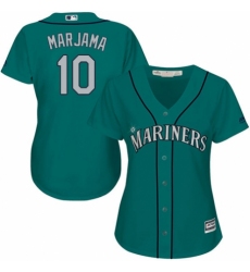 Women's Majestic Seattle Mariners #10 Mike Marjama Authentic Teal Green Alternate Cool Base MLB Jersey