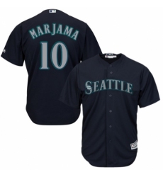 Youth Majestic Seattle Mariners #10 Mike Marjama Replica Navy Blue Alternate 2 Cool Base MLB Jersey