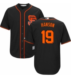 Youth Majestic San Francisco Giants #19 Alen Hanson Authentic Black Alternate Cool Base MLB Jersey