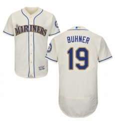 Men's Majestic Seattle Mariners #19 Jay Buhner Cream Alternate Flex Base Authentic Collection MLB Jersey
