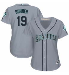 Women's Majestic Seattle Mariners #19 Jay Buhner Authentic Grey Road Cool Base MLB Jersey