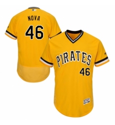 Men's Majestic Pittsburgh Pirates #46 Ivan Nova Gold Alternate Flex Base Authentic Collection MLB Jersey