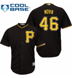 Men's Majestic Pittsburgh Pirates #46 Ivan Nova Replica Black Alternate Cool Base MLB Jersey