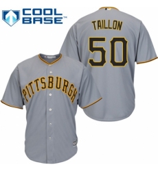 Youth Majestic Pittsburgh Pirates #50 Jameson Taillon Authentic Grey Road Cool Base MLB Jersey