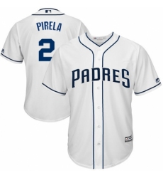 Youth Majestic San Diego Padres #2 Jose Pirela Replica White Home Cool Base MLB Jersey