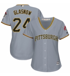Women's Majestic Pittsburgh Pirates #24 Tyler Glasnow Authentic Grey Road Cool Base MLB Jersey