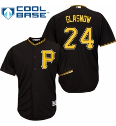Youth Majestic Pittsburgh Pirates #24 Tyler Glasnow Authentic Black Alternate Cool Base MLB Jersey