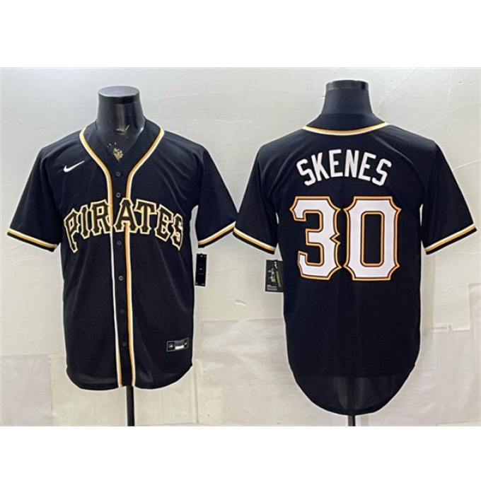 Men's Pittsburgh Pirates #30 Paul Skenes 2026 Fashion Black Out Stitched Baseball Jersey