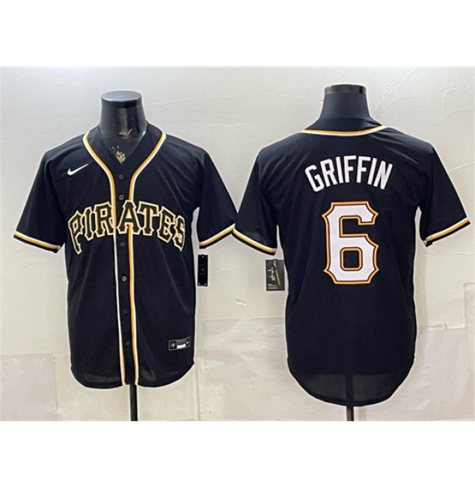 Men's Pittsburgh Pirates #6 Konnor Griffin 2026 Fashion Black Out Stitched Baseball Jersey