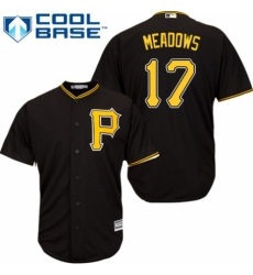 Men's Majestic Pittsburgh Pirates #17 Austin Meadows Replica Black Alternate Cool Base MLB Jersey