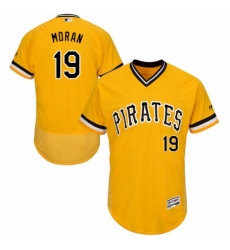 Men's Majestic Pittsburgh Pirates #19 Colin Moran Gold Alternate Flex Base Authentic Collection MLB Jersey