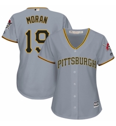 Women's Majestic Pittsburgh Pirates #19 Colin Moran Replica Grey Road Cool Base MLB Jersey